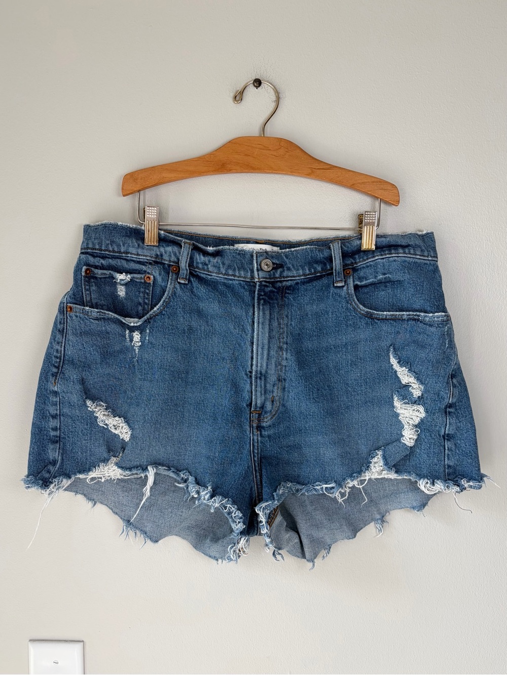 Abercrombie & Fitch Curve Love The Mom Short High Rise Jean Shorts Size 33/16